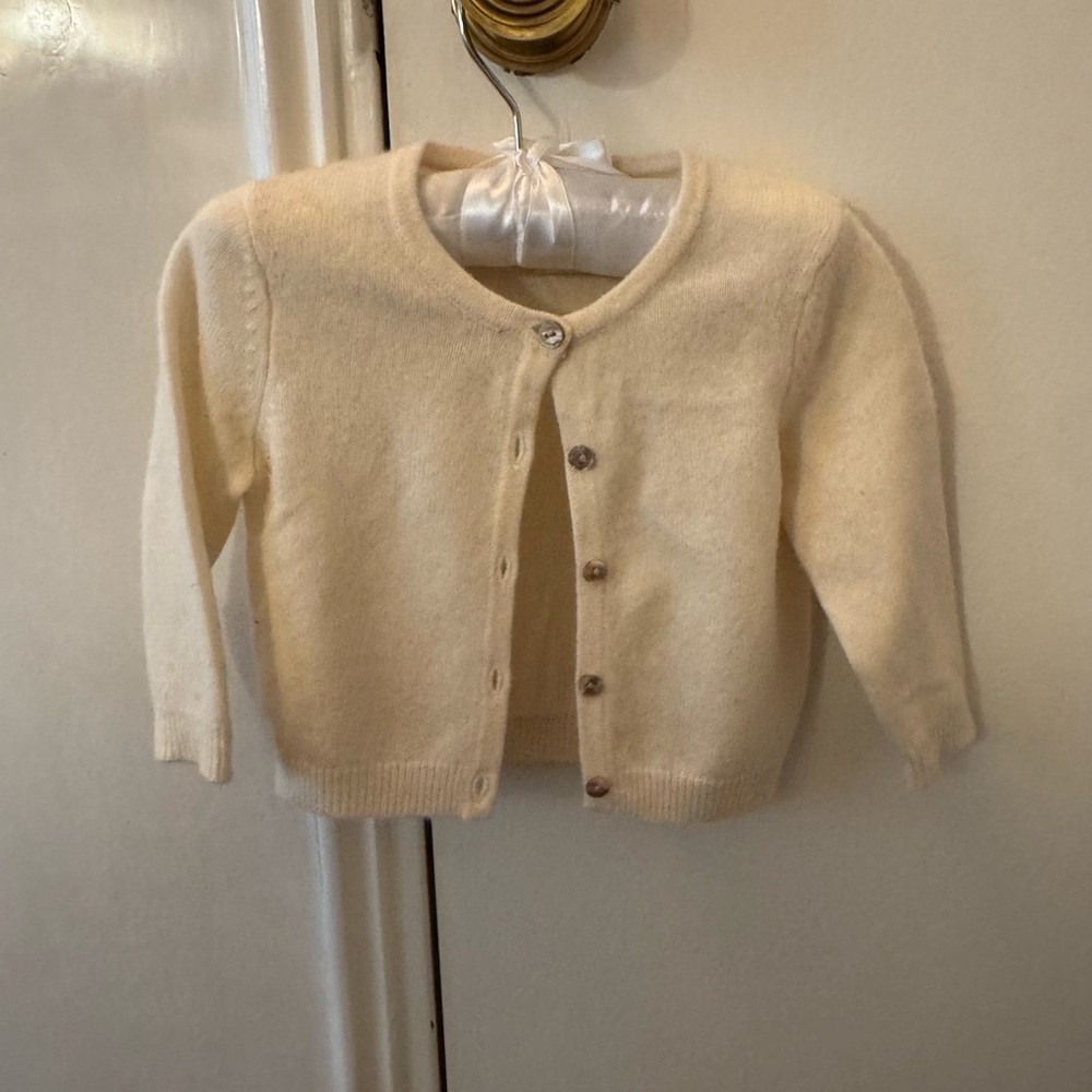 Cream Cashmere Button-Up Cardigan, 9 months